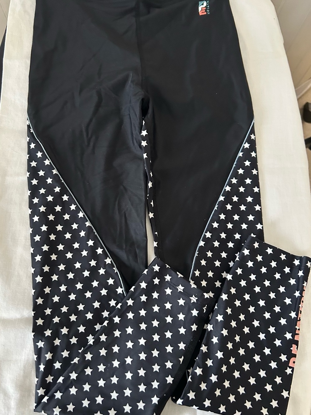 P.E. Nation Dominion Star Print Performance Leggings/Black 7/8 Length/Med